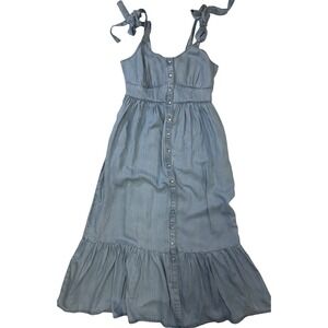 Levi's Women's Light Blue Chambray Button Front Midi Sundress Size S
